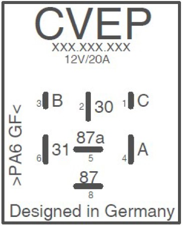 Universalrelay 12V 20A programmable 7-pin
