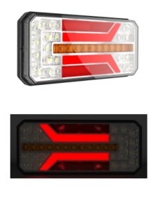 LED Rear Light squere - Function: Tail/Turn/Stop/Refector/Foglight - 10-30V - 55PCSx0,5W - L:236/H:104/T:40mm - left/right side