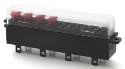 Fusholder 8-pol. with pos. lock - .black,  with clear cover