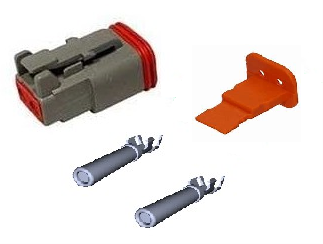 Deutsch-Stecker komplett 2-polig - KIT