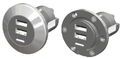 Doppel USB 3,0A (1,5A + 1,5A) Charger round for front mounting - with train certification
