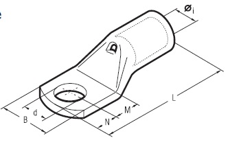 Tubular cable lug - tinned copper 70mm² - M10