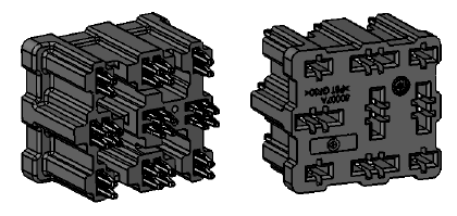 Minirelay Socket - 9-way - Press Fit Terminals 5 x 6,3 mm + 4x 2,8mm