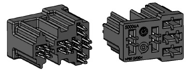 Micorelay socket for PCB mounting - 5-pin - Press-fit contacts 2 x 6.3mm + 3 x 4.8mm