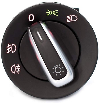 Vehicle Light Switch 12V - round - Rotary Switch 3P+2