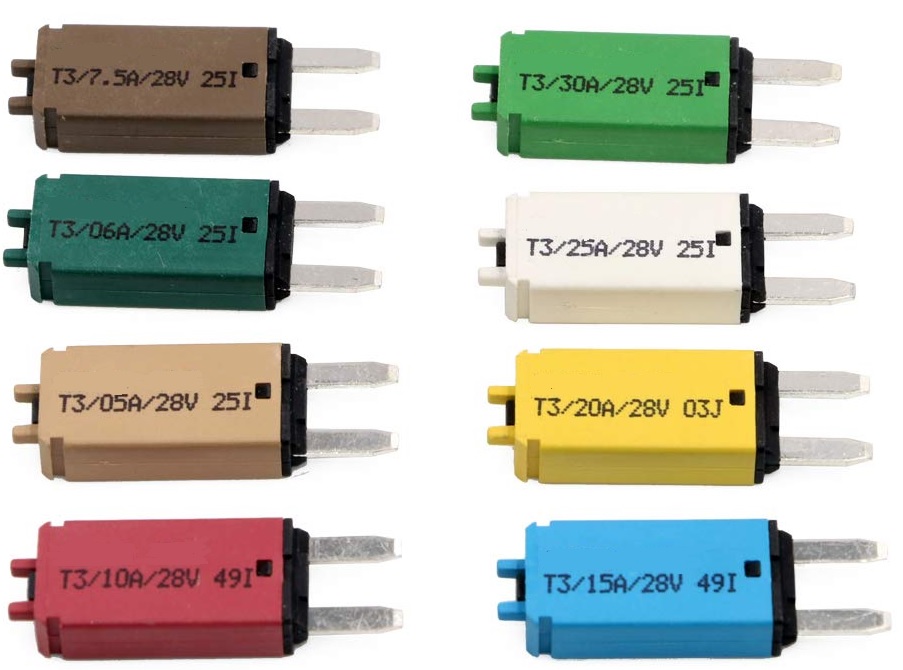 Automatic Circuit Breaker 20A 28V MINI - manual reset