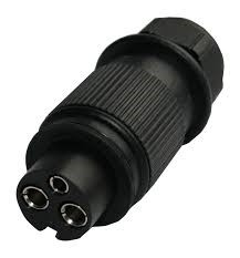 3-pin plug - black - with contact sockets - 6-24V