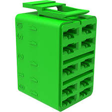Carling Terminal Connector / 10 Terminal Base - Color: green