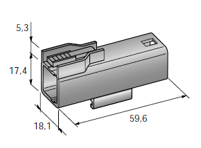 1-WAY POWER CONNECTORS - MALE HOUSING polarized - Color: black - without S.L. 