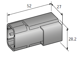 2-WAY POWER CONNECTORS - MALE holder - Color: black 