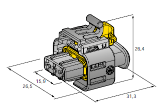 3 - Way Power Waterproof Female Holder Code II black 