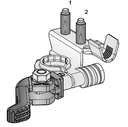 Battery clamp (-) with quick release, stud bolts M6-M6 - cable cross-section 25 - 40 mm² 