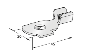 Ring cable lug SQR C DX - Hole: M10 - Cable cross section: 10-20mm² - Material: CuZn-Sn 