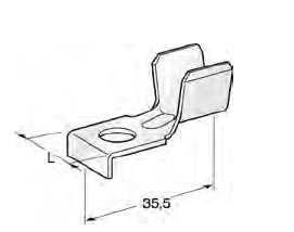 Ring cable lug SQR A - L: 16 - Hole M8 - Cable cross section: 25-35mm² - Material: CuZn-Sn 