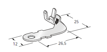 Ring cable lug X70 FL90 - Hole: M5 - Cable cross section: 4-7mm² - Material: CuZn-Sn 