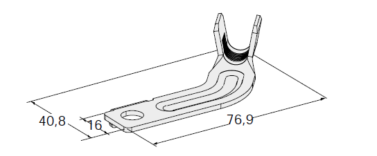 Ring cable lug W61 FLAG 50 - Hole: M8 - Cable cross section: 25mm² - Material: CuZn-Sn 