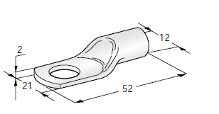 Ring cable lug TUBOLAR L52 - Hole: M11 - Cable cross section: 50mm² - Material: Cu-Sn 
