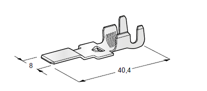 Flat receptacle WP M800 - coil - cable cross-section: 6-8mm² - material: Cu-Sn 