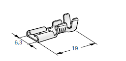 Flat receptacle F630 - cable cross-section: 1-2.5mm² - material: Cu-Zn 