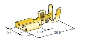 Flat receptacle F950 - cable cross-section: 3-6mm² - material: CuZn 