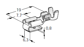 Flat receptacle 630 2Way - Cable cross-section: 0.8-2.5mm² - Material: CuZn-Sn 