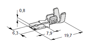 Flat receptacle M630 - cable cross-section: 1-2.5mm² - material: CuZn-Sn 