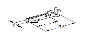 PIN TERMINAL L17 F2 - Cable cross section: 0.5-1mm² - Material: CuZn-Sn 