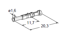 PIN TERMINAL L20 F1.6 - Cable cross-section: 0.5-1mm² - Material: CuSn-Sn
