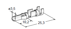 PIN TERMINAL L25 M3.5 - Cable cross section: 4-6mm² - Material: CuSn-Sn 