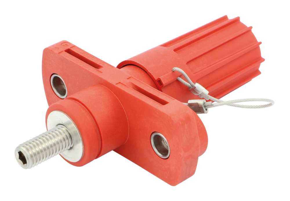 Jump-Start Junction Point - Screw Connection M10 - Red (+) - with Cover