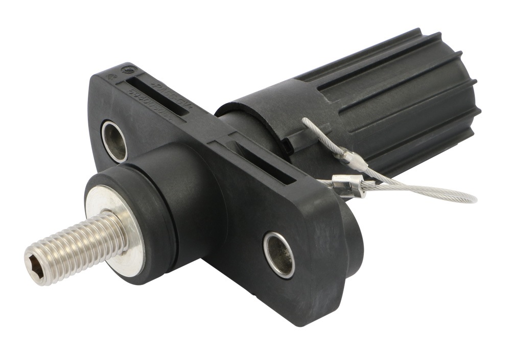 Jump-Start Junction Point - Screw Connection M10 - Black (-) - with Cover