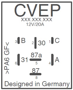 Pulse Relay 12V 20A - 12s - switch-on-deleyed (6s-Impulse) - potential free