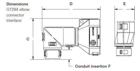 ABB - External hinged connector interfaces - Series Delphi - 90° Elbow Swivel Interfaces - NC 16 - NW 13