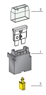 UNIVAL holder kit with cover, crimp contacts, mounting plate and SL 
