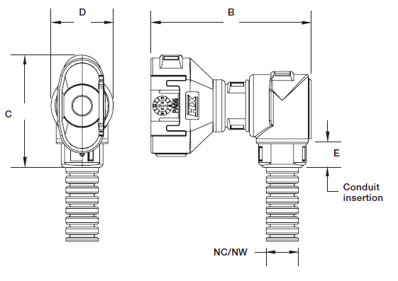 ABB - Sumitomo hinged interface 90°- elbow - NC:08 - NW:7,5