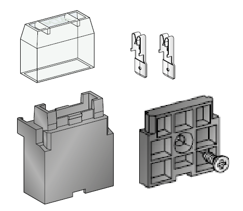 UNIVAL holder KIT - (holder + cover + mounting plate + 2 crimp contacts) - color: black 