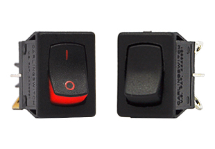 Carling Rocker Switch ON-NONE-OFF - non-illuminated SPST Black / Green - Series 621 