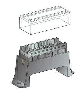 Fuseholder UniVal - 4-pol. with cover - with terminals