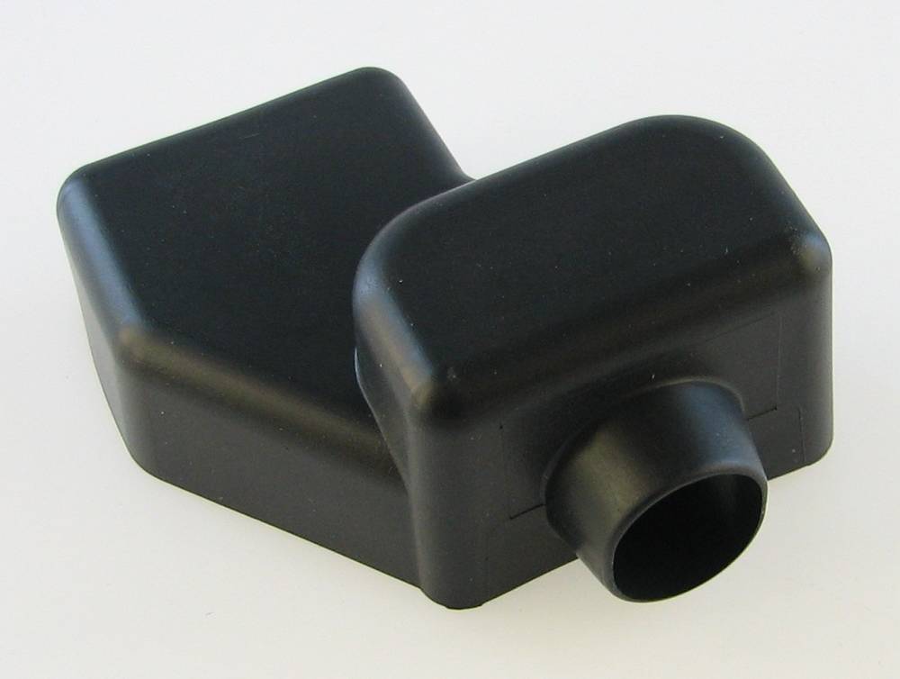 Terminal Cover - Rubber - angled for offset screw connection - black