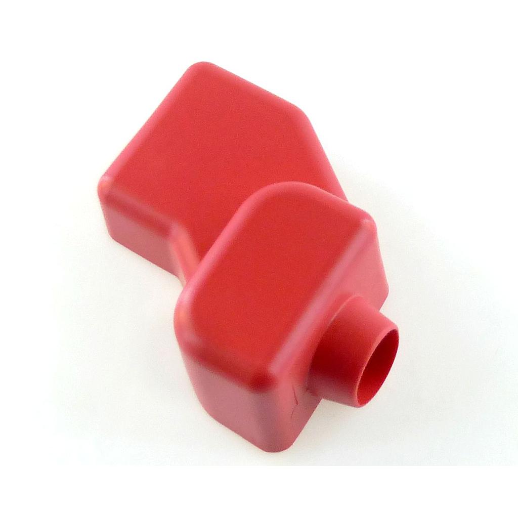 Terminal Cover - Rubber - angled for offset screw connection - red