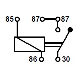 Mini Relay 12V - Double Closer 2x87 - 30A - optional bracket