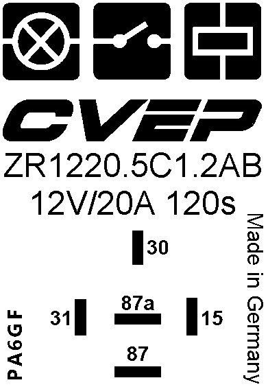 Time relay 12V 20A - waste delay - 120sec