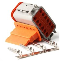 DEUTSCH connector housing 12-pin DT06-12S series A coding - incl. 12 x terminals and 1 x SL 