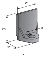 Mounting plate - Mountain Bracket Female, Hole 8.5mm - Color: black 