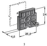 Fixing plate with 1 screw - Colour: black