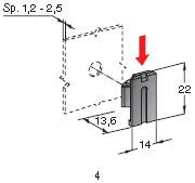 Fastening plate to press on, hole 6.5mm - color: black 
