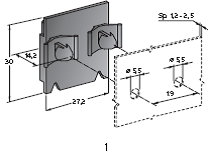 Mounting plate - color: black spigot 5.5mm 