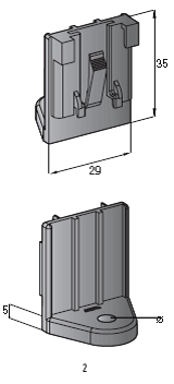Mounting plate - Mountain Bracket Female, Hole 5.5mm - Color: black 