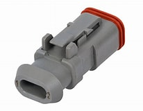 DEUTSCH socket housing 2-pin DT series without retaining wedge W2S for rubber protective sleeves e.g. CR.2.0001, 4520901.1 
