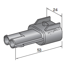 Metri Pack 280 - MALE holder black 2-pol. 